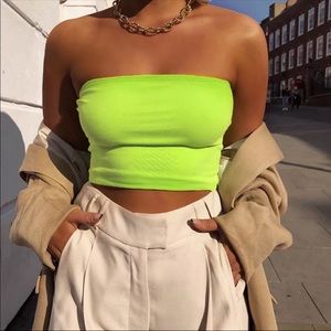 Sleeveless Top/Off-Shoulder Vest Crop Top/yellow